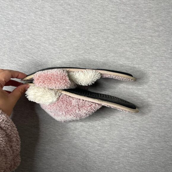 Victoria’s Secret PINK Crisscross Faux Fur Plush Open Toe House Slipper Slides - Picture 3 of 9